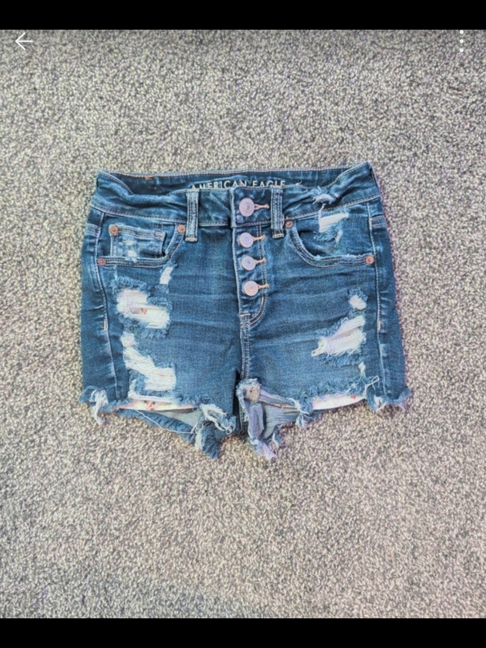 American Eagle Outfitters Distressed Button-Fly Denim Shorts